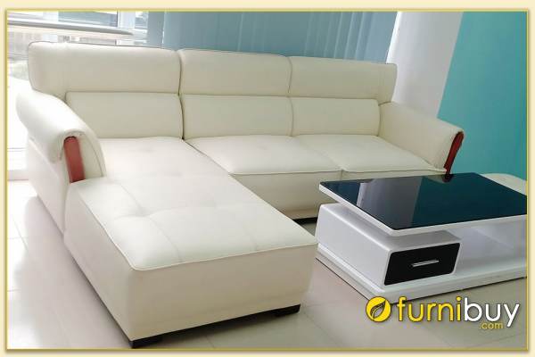 Hình ảnh Ghế sofa da hiện đại kiểu dáng góc chữ L đẹp SofTop-0239