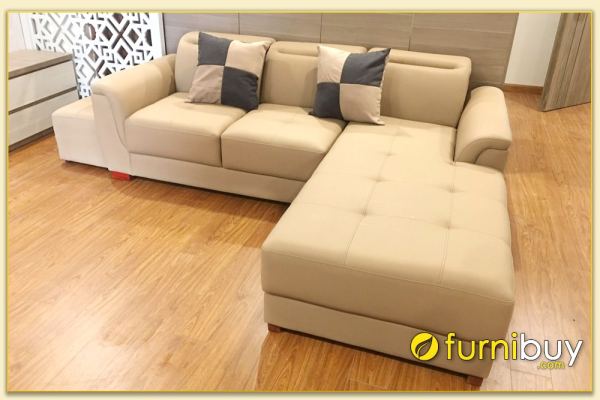 Hình ảnh Ghế sofa da kiểu góc L đẹp hiện đại kích thước nhỏ SofTop-3120