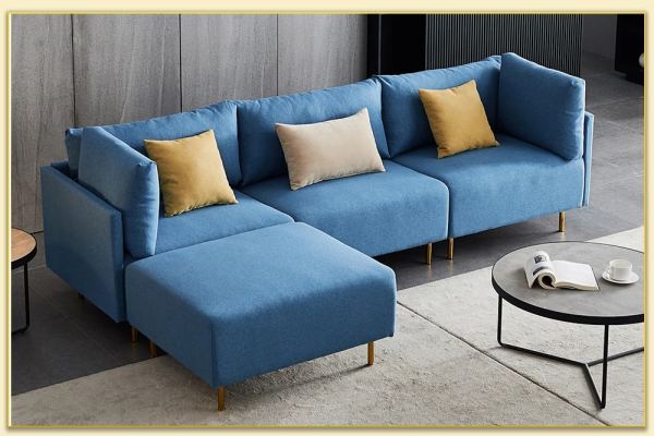 Hình ảnh Ghế sofa góc chữ L màu xanh đẹp Softop-1300
