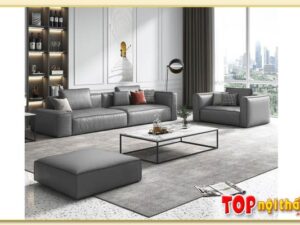 Hình ảnh Ghế sofa phòng khách bọc da kiểu dáng văng SofTop-0761