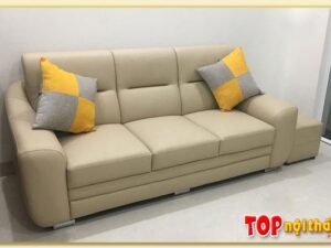 Hình ảnh Ghế sofa văng đẹp chất liệu da thiết kế hiện đại SofTop-0551