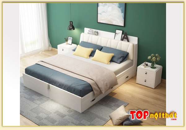 Hình ảnh Giường ngủ gỗ hiện đại đầu bọc nệm đẹp GNTop-0271