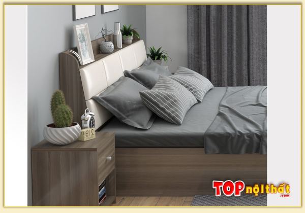 Hình ảnh Giường ngủ gỗ hiện đại đầu bọc nệm đẹp GNTop-0288