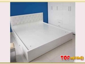Hình ảnh Giường ngủ gỗ màu trắng Melamine hiện đại GNTop-0161