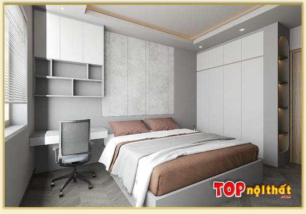Hình ảnh Giường ngủ gỗ Melamine cho chung cư hiện đại GNTop-0220