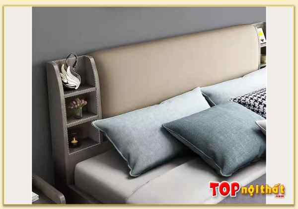 Hình ảnh Giường ngủ hiện đại cho chung cư có kệ gỗ 3 tầng GNTop-0065
