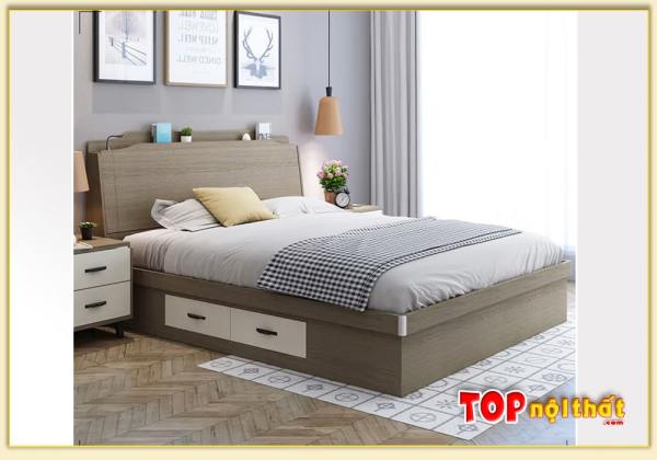 Hình ảnh Giường ngủ hiện đại có hộc kéo bọc nệm đẹp GNTop-0302