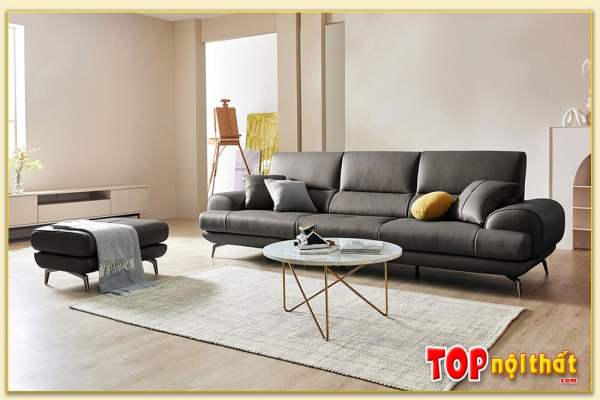 Hình ảnh Góc nghiêng mẫu sofa văng da 3 chỗ SofTop-0641