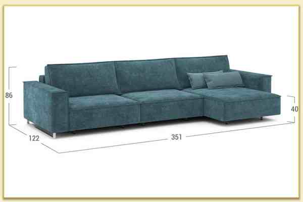 Hình ảnh Kích thước chi tiết mẫu sofa góc chữ L Softop-1142