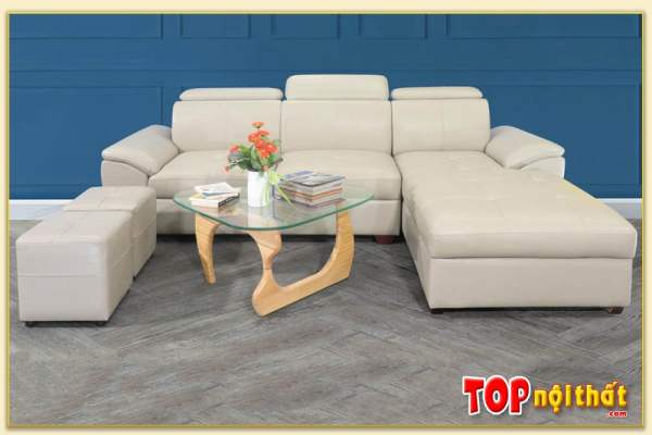 Hình ảnh Mẫu ghế sofa đẹp chất liệu da sang trọng SofTop-0093