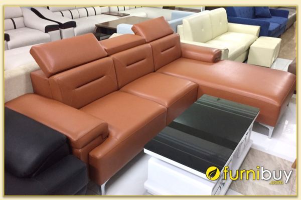 Hình ảnh Mẫu sofa da đẹp hiện đại thiết kế kiểu góc chữ L đẹp SofTop-0222
