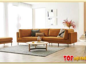 Hình ảnh Phối hợp sofa góc nỉ trong không gian nội thất SofTop-0998
