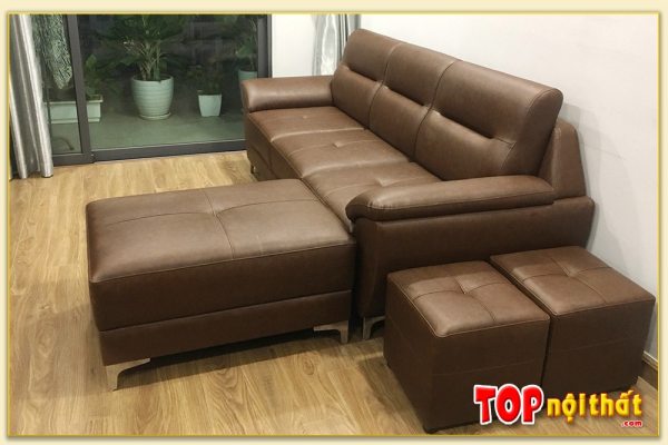 Hình ảnh Sofa da phòng khách đẹp hiện đại dạng văng SofTop-0237A