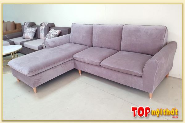 Hình ảnh Sofa góc chữ L chất liệu nỉ hiện đại chân cao SofTop-0266