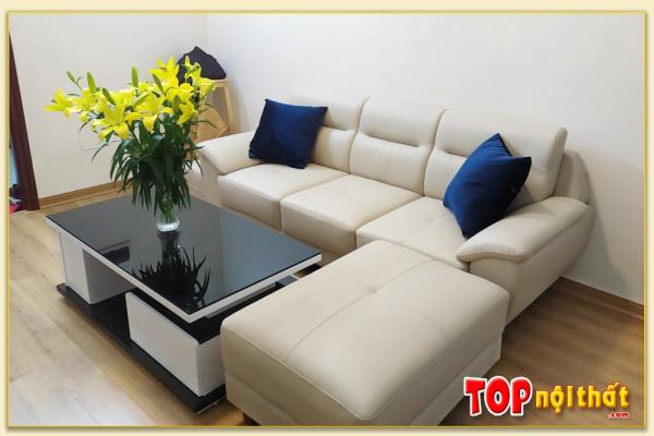 Hình ảnh Sofa phòng khách đẹp chất liệu da hiện đại SofTop-0237A