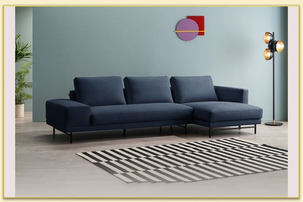 Hình ảnh Ghế sofa góc L bọc nỉ màu xanh Softop-1121