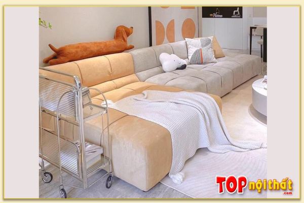 Hình ảnh Ghế sofa góc nỉ đẹp thiết kế hình chữ L hiện đại SofTop-0601