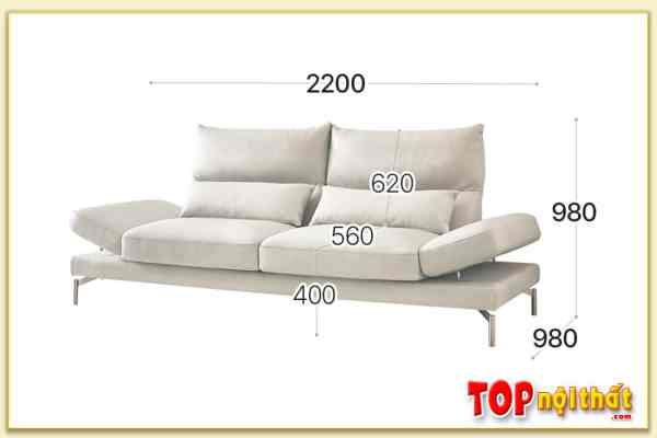 Hình ảnh Kích thước ghế sofa văng 2 chỗ SofTop-0643