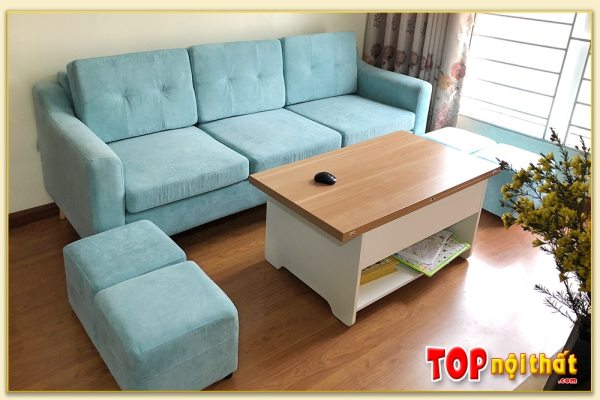 Hình ảnh Mẫu ghế sofa bọc nỉ đẹp hiện đại kiểu dáng ghế văng SofTop-0522