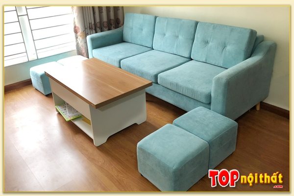Hình ảnh Mẫu sofa văng nỉ đẹp 3 chỗ kê phòng khách nhà chung cư SofTop-0522