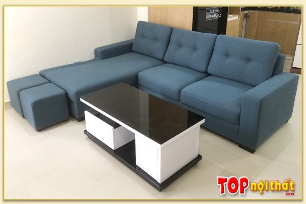 Hình ảnh Sofa góc nỉ chữ L đẹp hiện đại kiểu dáng đơn giản SofTop-0182