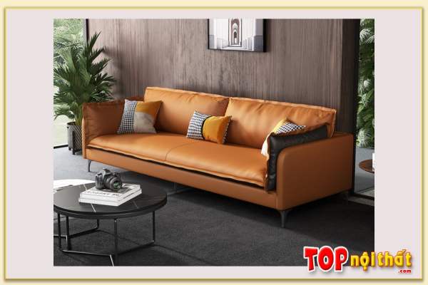 Hình ảnh Sofa văng da hiện đại cho phòng khách biệt thự SofTop-0759