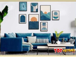 Bộ 7 khung tranh Canvas đẹp hiện đại treo trên ghế sofa TraTop-3576
