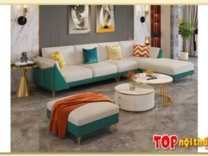 Hình ảnh Chọn kê sofa góc bọc da cho phòng khách SofTop-0725